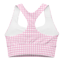 Load image into Gallery viewer, Pink Gingham Longline sports bra