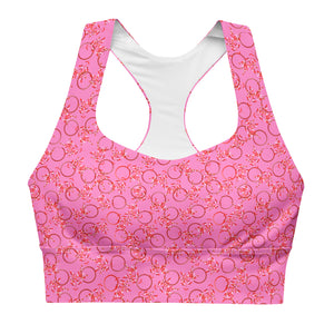 Pink Longline sports bra for yoga