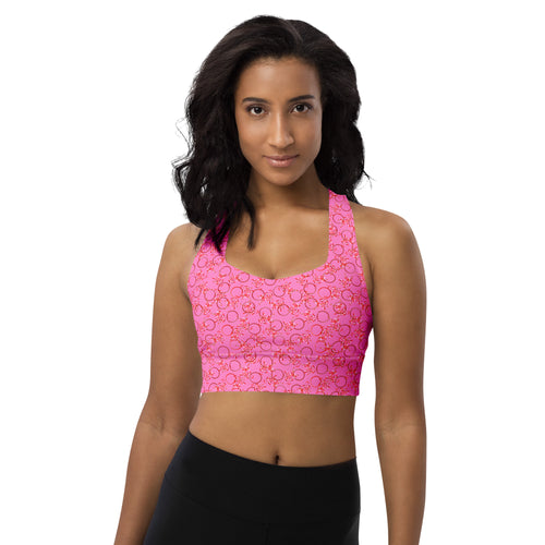 Pink longline sports bra for yoga
