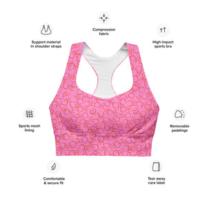 Pink longline sports bra for yoga
