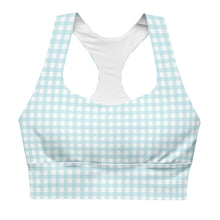 Load image into Gallery viewer, Blue Gingham Longline sports bra
