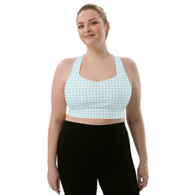 Load image into Gallery viewer, Blue Gingham Longline sports bra