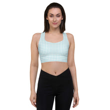 Load image into Gallery viewer, Blue Gingham Longline sports bra