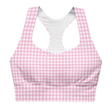 Load image into Gallery viewer, Pink Gingham Longline sports bra