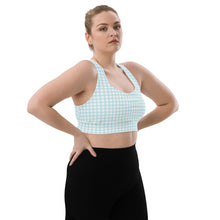 Load image into Gallery viewer, Blue Gingham Longline sports bra