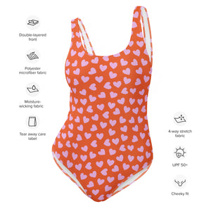 Cute Hearts One-Piece Swimsuit