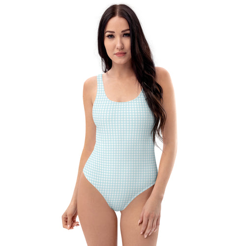 Blue Gingham One-Piece Swimsuit