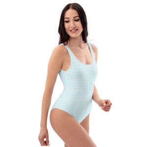 Blue Gingham One-Piece Swimsuit