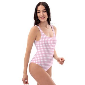 Pink Gingham One-Piece Swimsuit