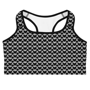 Linked heart sports bra yoga bra
