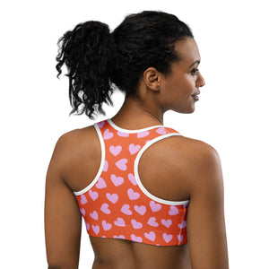Cute Hearts Sports bra