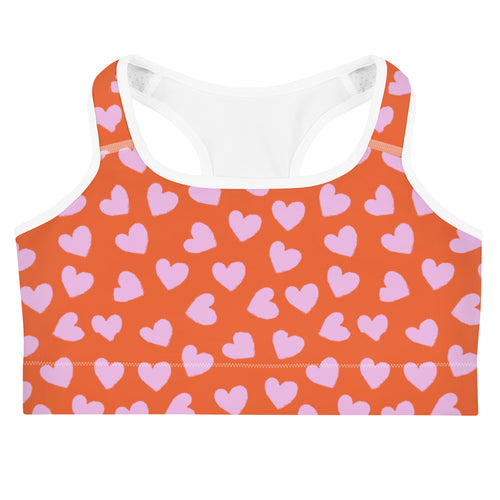 Cute Hearts Sports bra