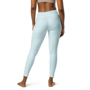 Blue Gingham High Waisted Leggings