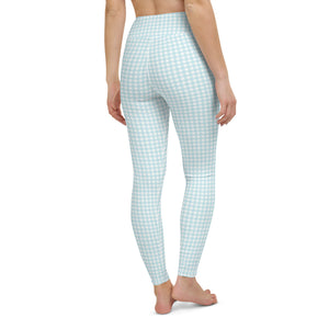 Blue Gingham High Waisted Leggings