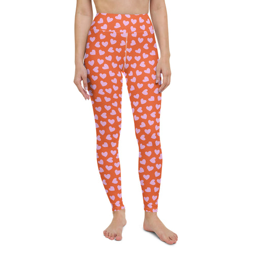Pink Heart High Waisted Leggings