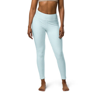 Blue Gingham High Waisted Leggings