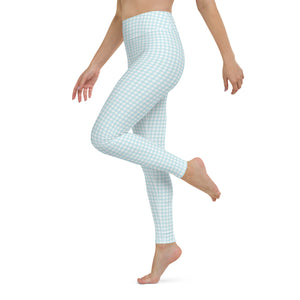 Blue Gingham High Waisted Leggings