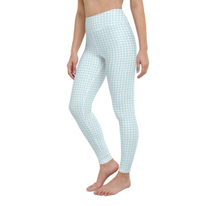 Blue Gingham High Waisted Leggings