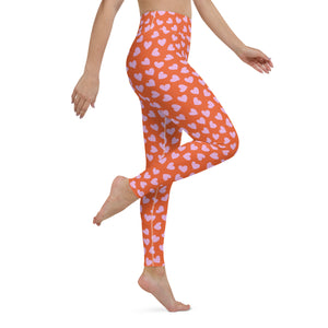 Pink Heart High Waisted Leggings