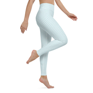 Blue Gingham High Waisted Leggings