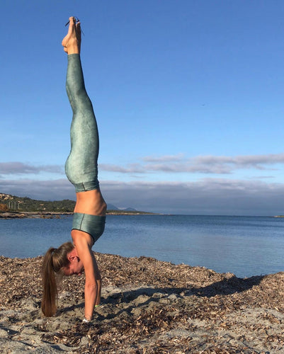 Green Marble High Waisted Leggings