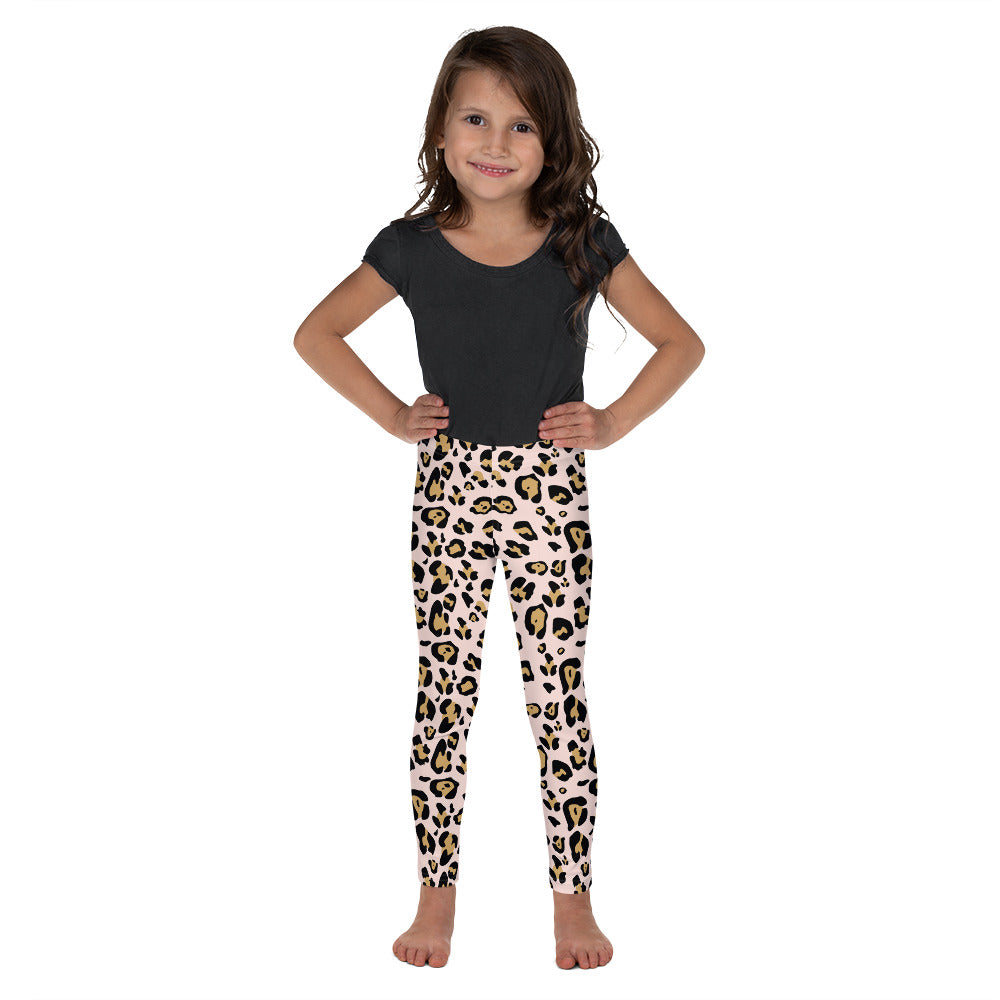 Pink Leopard Print Girls Leggings