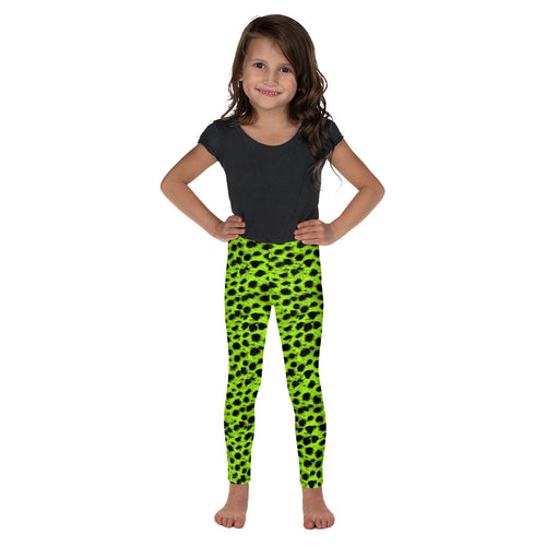 Lula Activewear Mini Me Green Neon Leopard Leggings Kids