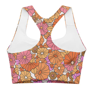 Flower Power Longline sports bra