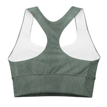 Load image into Gallery viewer, Green marble longline sports bra