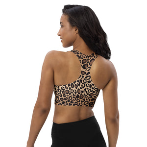 Leopard print longline sports bra