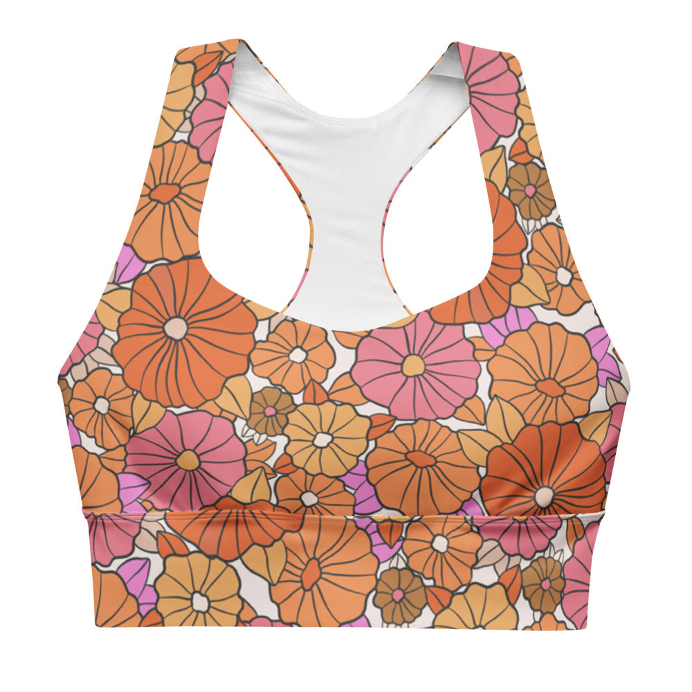 Flower Power Longline sports bra