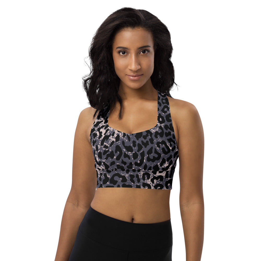 Leopard print sports bra for women