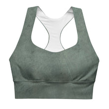Load image into Gallery viewer, Green marble longline sports bra