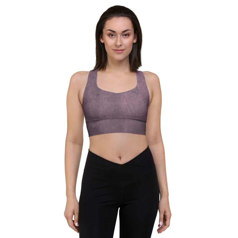 Grape Marble Longline sports bra