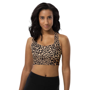 Leopard Print longline sports bra