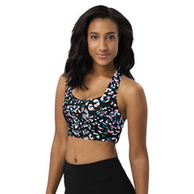 Load image into Gallery viewer, Black leopard print sports bra