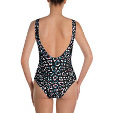 Load image into Gallery viewer, Black leopard print one piece swimsuit bodysui