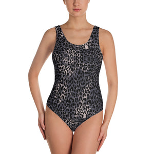 Leopard print ladies one piece swimsuit