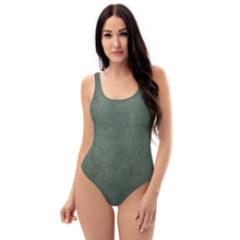 Load image into Gallery viewer, Green Marble One-Piece Swimsuit