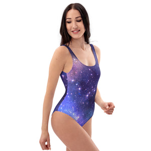 Blue one piece swimsuit