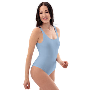 Powder blue one piece swimsuit yoga bodysuit