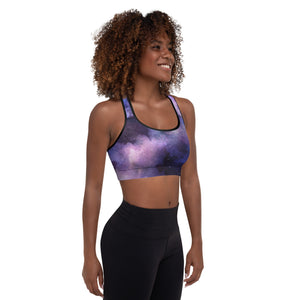the universe loves you purple yoga bra