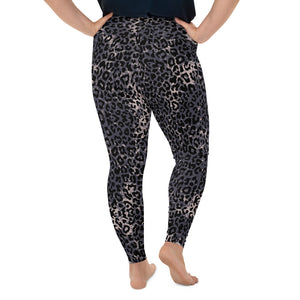 Leopard print plus size leggings for women