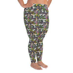 Plus size floral yoga leggings for women