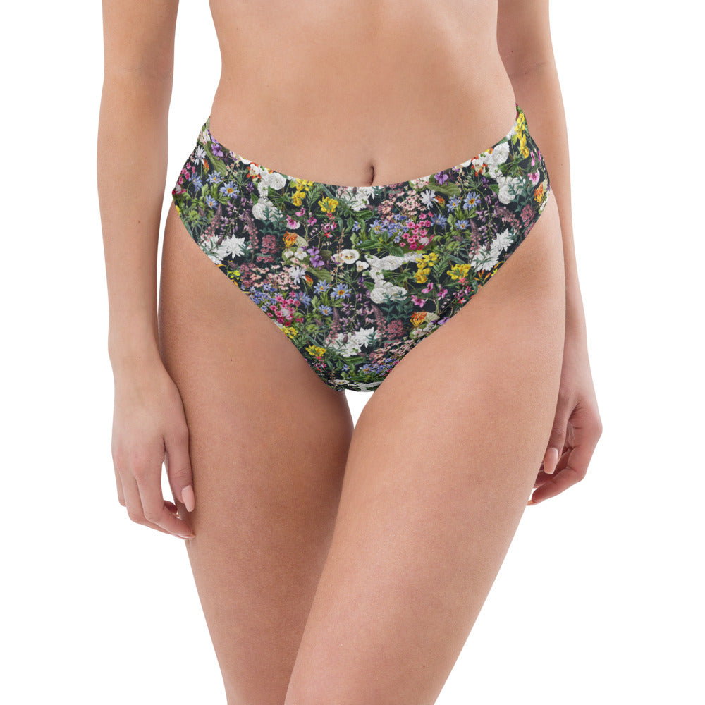 Floral high waisted recycled bikini bottom