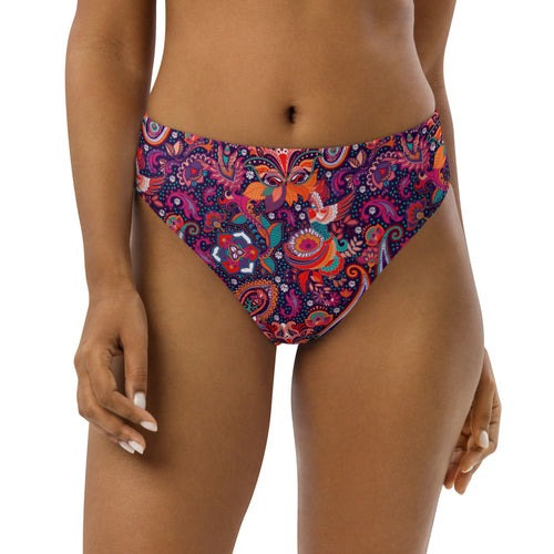 Pink Paisley High Waisted Bikini Bottoms