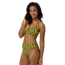 Load image into Gallery viewer, Sunflower print recycled high waisted bikini