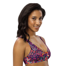 Load image into Gallery viewer, Pink Paisley Recycled Padded Bikini Top