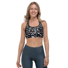 Load image into Gallery viewer, Sapphire Zebra Sports Bra