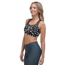 Load image into Gallery viewer, Sapphire Zebra Sports Bra